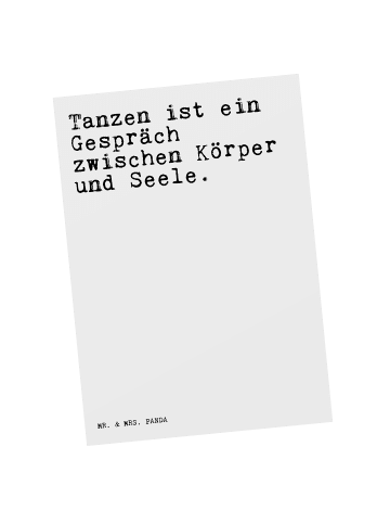 Mr. & Mrs. Panda Ansichtskarte Tanzen ist ein Gespräch... mit Sp... in Weiß