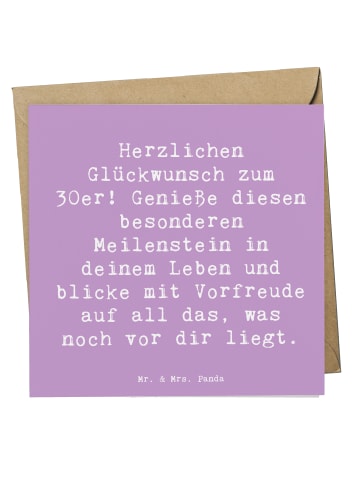 Mr. & Mrs. Panda Einladungskarte Spruch 30. Geburtstag mit Spruch in Lavendeltraum