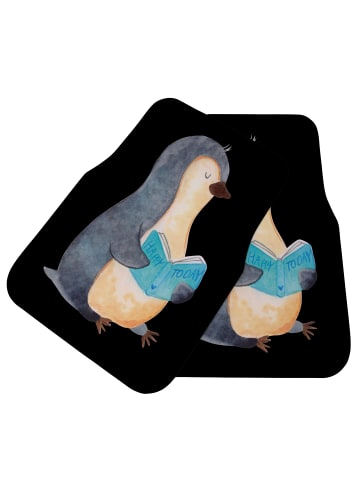 Mr. & Mrs. Panda Auto Fußmatte Pinguin Buch ohne Spruch in Schwarz