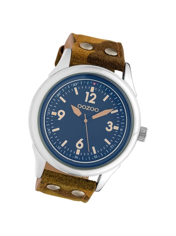 Oozoo Analog-Armbanduhr Oozoo Timepieces hellbraun, camouflage extra groß (ca. 48mm)