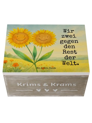 Mr. & Mrs. Panda Box Blume Sonnenblume Design mit Spruch in Weiß