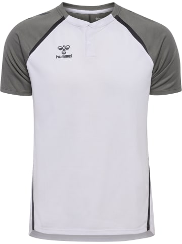 Hummel Druckknopf Polo Hmllead Herren in WHITE/STEEL GRAY