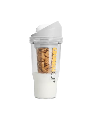 CrunchCup Original CrunchCup Tragbarer Müslibecher To Go 260 + 250 ml | Weiß in Weiß