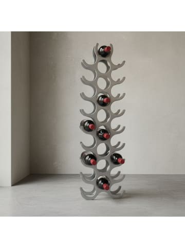 KADIMA DESIGN Weinregal | Aluminium, 31x98x14cm, 27 Flaschen, Silber
