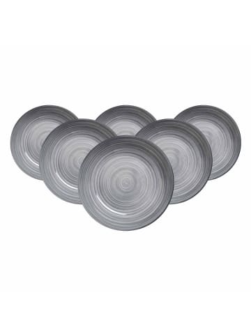 Ritzenhoff & Breker 6er Set Suppenteller Sendai Wirbel in Grau ø 20 cm in grau