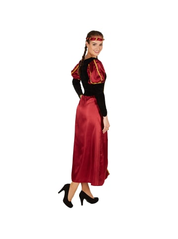 tectake Bezauberndes, langes Burgdamen-Kleid, schwarz/rot