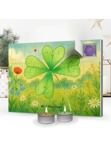 Mr. & Mrs. Panda Duftkerzen Adventskalender Blume Kleeblatt Desi... in Weiß