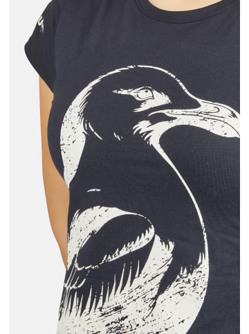 Salzhaut Rundhals T-Shirt für Damen in marineblau