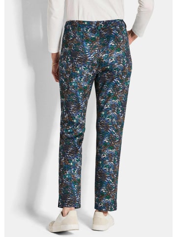 GOLDNER Druckhose Knöchellange Stretch-Druckhose LOUISA in royalblau / gemustert
