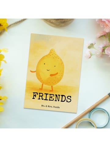 Mr. & Mrs. Panda Grußkarte Beste Freunde Zitrone Design mit Spruch in Weiß