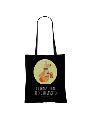 Mr. & Mrs. Panda Strandtasche Glühwürmchen mit Spruch in Schwarz