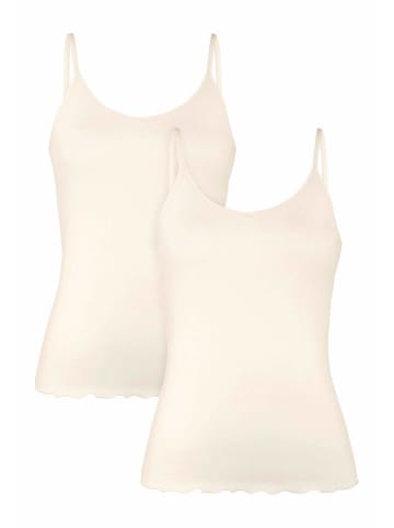 Hessnatur Spaghetti-Top V-Neck Fitted 2er-Set in natur