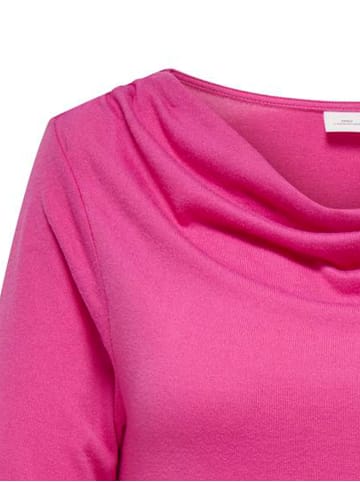 ONLY Carmakoma Bluse Plus Size V-Ausschnitt Langarm Regular Fit in Rosa