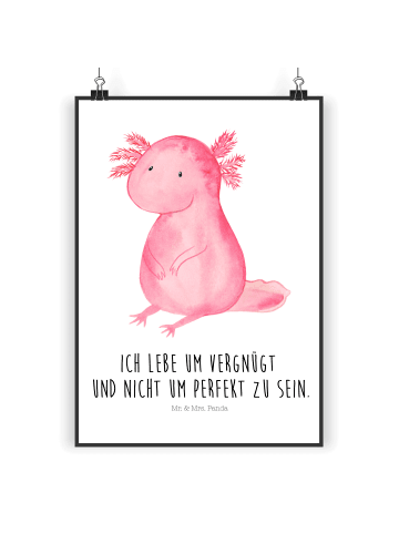 Mr. & Mrs. Panda Poster Axolotl null mit Spruch in Weiß