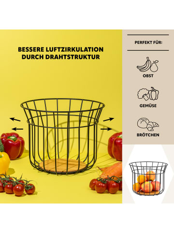 bremermann Obstkorb - Brotkorb aus Bambus und Metall 24,5 x 19 cm (Ø/H)