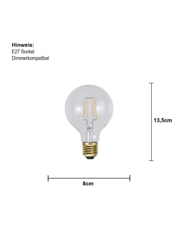 STAR Trading LED-Leuchtmittel ,Soft Glow', E27, 1,6W, 140lm, dimmbar, warmweiß