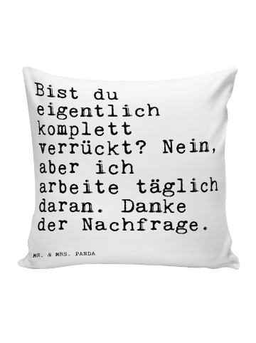 Mr. & Mrs. Panda 40 x 40 Kissen Bist du eigentlich komplett... m... in Weiß