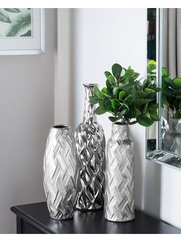 Beliani Dekovase ARPAD in Silber - (W) 12 x (H) 33 x (L) 12 cm