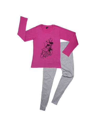 United Labels Disney Minnie Mouse Schlafanzug - So extra  Langarm in grau/pink