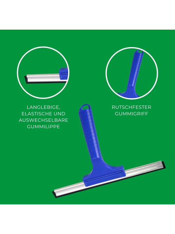 Novaliv Novaliv 10x Fensterabzieher 35 cm Aluleiste mit Gummilippe für streife in blau