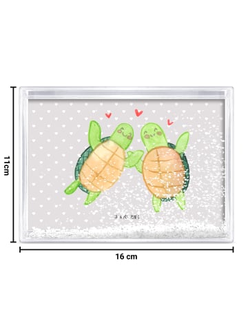 Mr. & Mrs. Panda Bilderrahmen Schildkröten Paar ohne Spruch in Grau Pastell