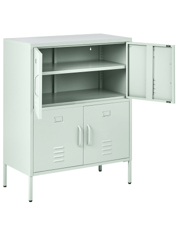 Beliani Büroschränke HOLBECK in Grün - (W) 80 x (H) 101 x (L) 40 cm