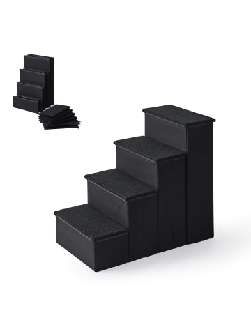 relaxdays Hundetreppe in Schwarz - (B)40 x (H)65 x (T)70 cm