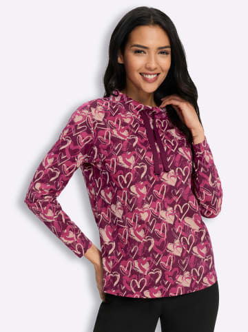 Sieh an! Stehkragen-Shirt in malve-fuchsia-bedruckt