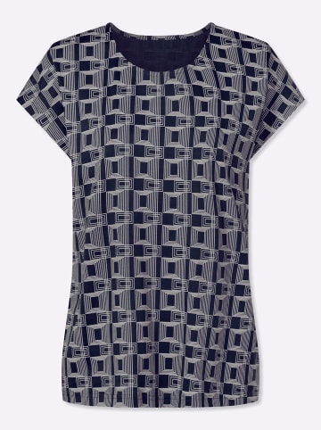 Sieh an! Kurzarm-Shirt in marine-ecru-bedruckt