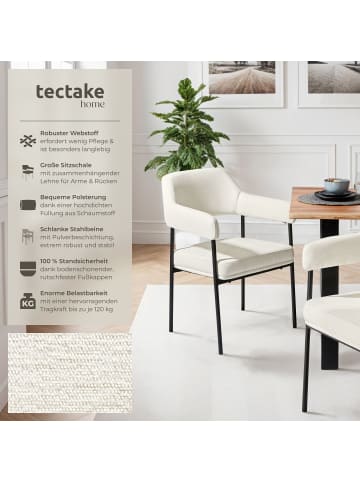tectake Armlehnstuhl gepolstert, durchgehende Lehne, 58 x 62 x 85 cm