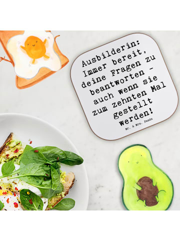 Mr. & Mrs. Panda Untersetzer für Gläser Spruch Ausbilderin Gedul... in Weiß