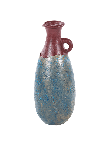 Beliani Dekovase VELIA in Blau/Braun - (W) 20 x (H) 50 x (L) 20 cm