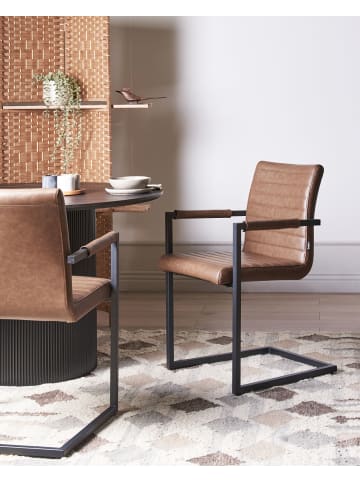 Beliani 2er-Set Konferenzstuhl BUFORD in Braun/Schwarz