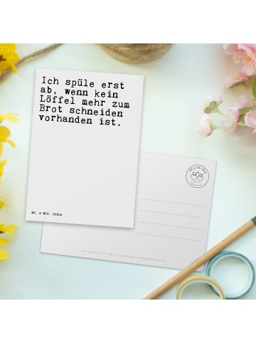 Mr. & Mrs. Panda Motivkarte Ich spüle erst ab,... mit Spruch in Weiß
