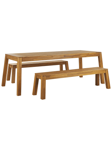 Beliani 3-tlg Gartentisch Set LIVORNO in Braun