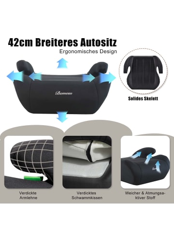 Bemesu Kindersitzerhöhung ECE R129/03 – Sitzerhöhung für Kinder von 125–150 cm