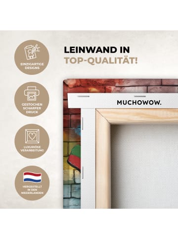 MuchoWow Leinwand bilder Kopfhörer-Affe (BxH)