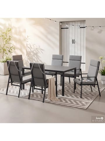 home24 Verstellbarer Gartenstuhl Myluna 2er-Set in Grau