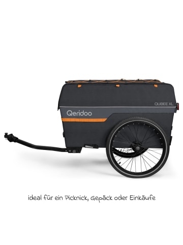 Qeridoo Fahrradlastenanhänger Qubee XL mit Kupplung in grau
