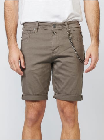 KOROSHI SHORTS MIT SPITZ ZULAUFENDER PASSFORM in oliv