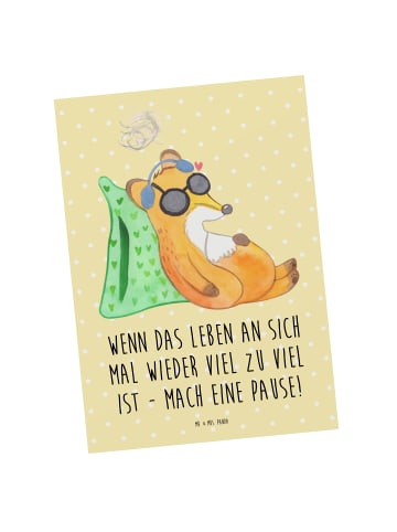 Mr. & Mrs. Panda Grußkarte Fuchs  Neurodiversität mit Spruch in Gelb Pastell