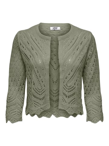 JACQUELINE de YONG Kurze Struktur Strickjacke 3/4 Arm Häkelspitze Cardigan JDYSUN in Grün