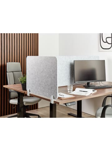 Beliani Schreibtischtrennwand SPLIT in Grau - (W) 72 x (H) 50 x (L) 1 cm