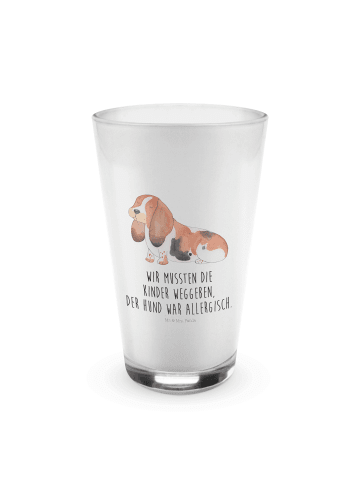 Mr. & Mrs. Panda Glas Hund Basset Hound mit Spruch in Transparent