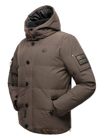 STONE HARBOUR Winterjacke Halvaar in Anthracite mit weißem Fell