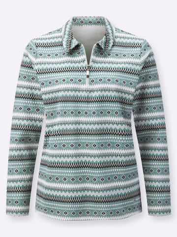 WITT WEIDEN Langarmshirt in jade-steingrau-bedruckt