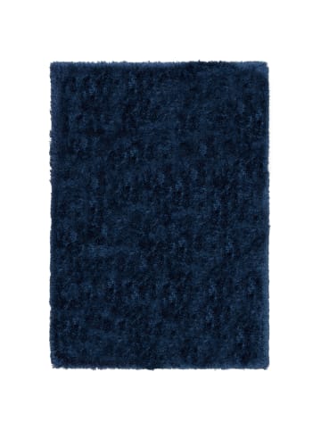 KADIMA DESIGN Superweicher Hochflor-Teppich in modernem Design in Blau