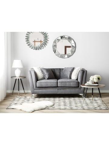 Beliani 2-Sitzer Sofa GAULA in Grau/Silber - (W) 160 x (H) 77 x (L) 80 cm