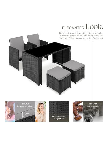 tectake Rattan-Gartenlounge für 2 bis 4 Personen, inklusive Flaschenöffner