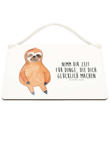 Mr. & Mrs. Panda Deko Schild Faultier Zufrieden mit Spruch in Transparent
